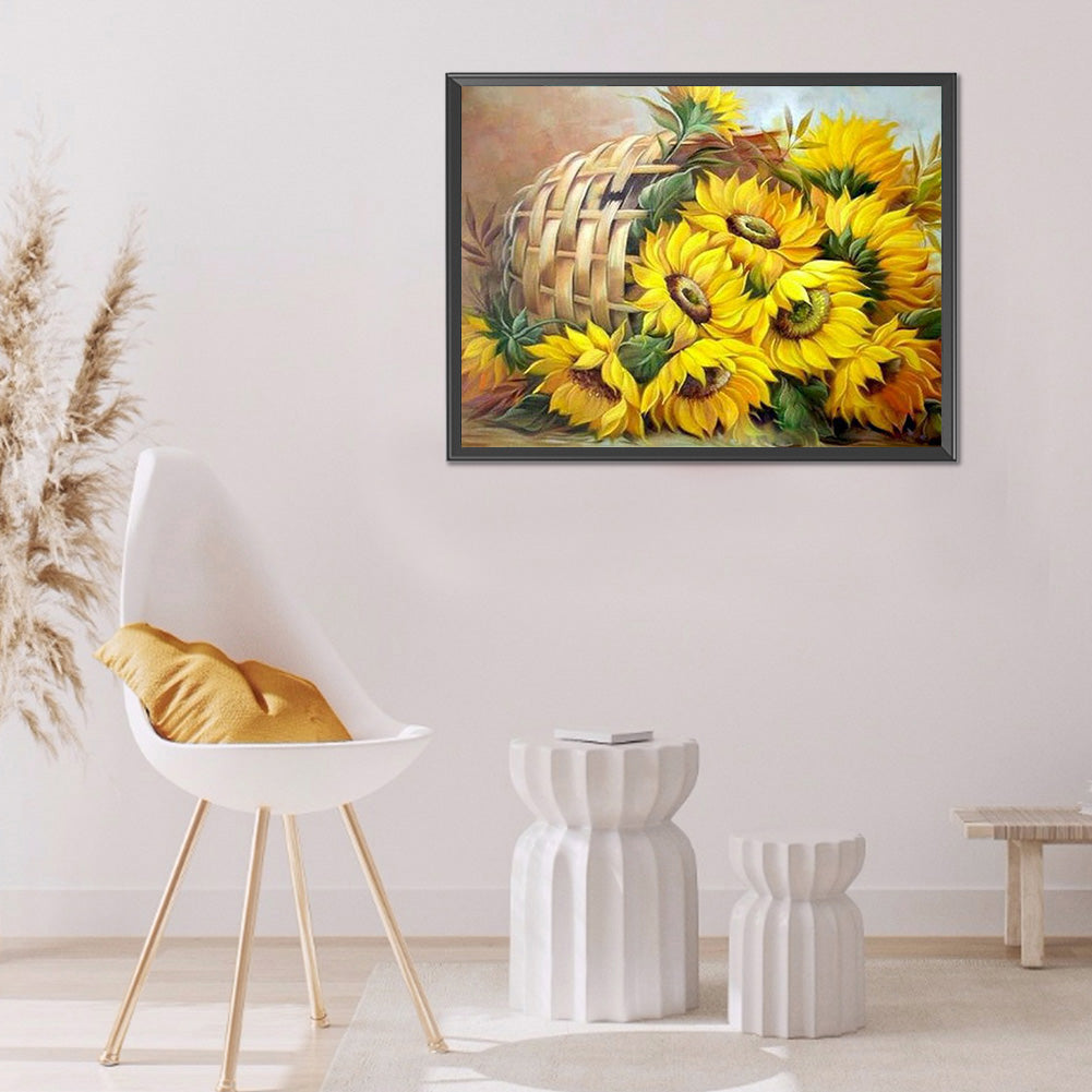 Sunflower 40*30CM(Canvas) Full Round Drill Diamond Painting