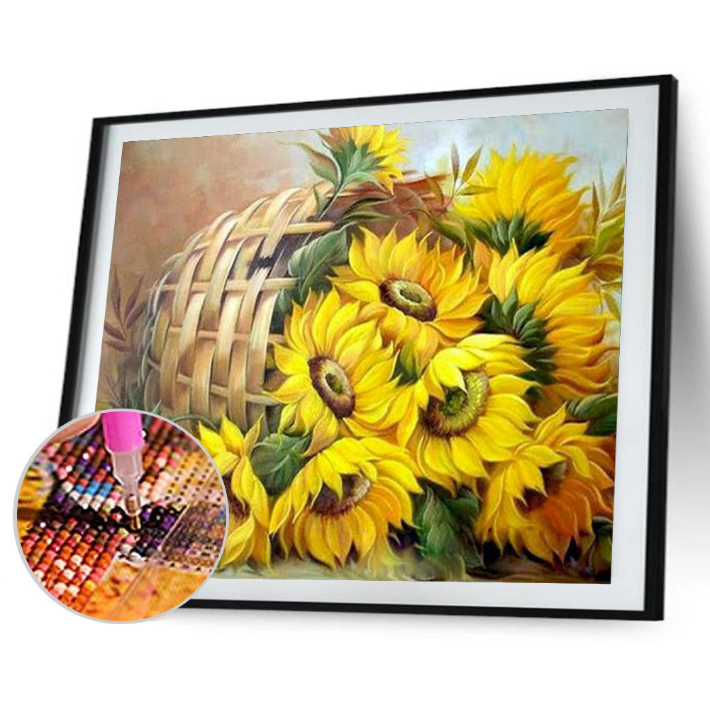 Sunflower 40*30CM(Canvas) Full Round Drill Diamond Painting