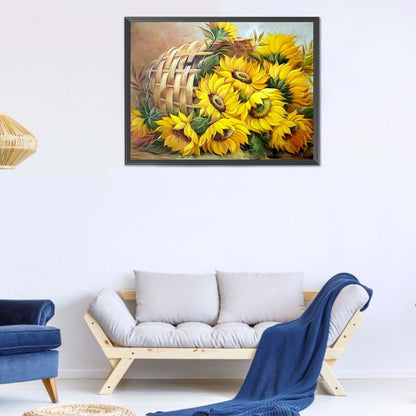 Sunflower 40*30CM(Canvas) Full Round Drill Diamond Painting