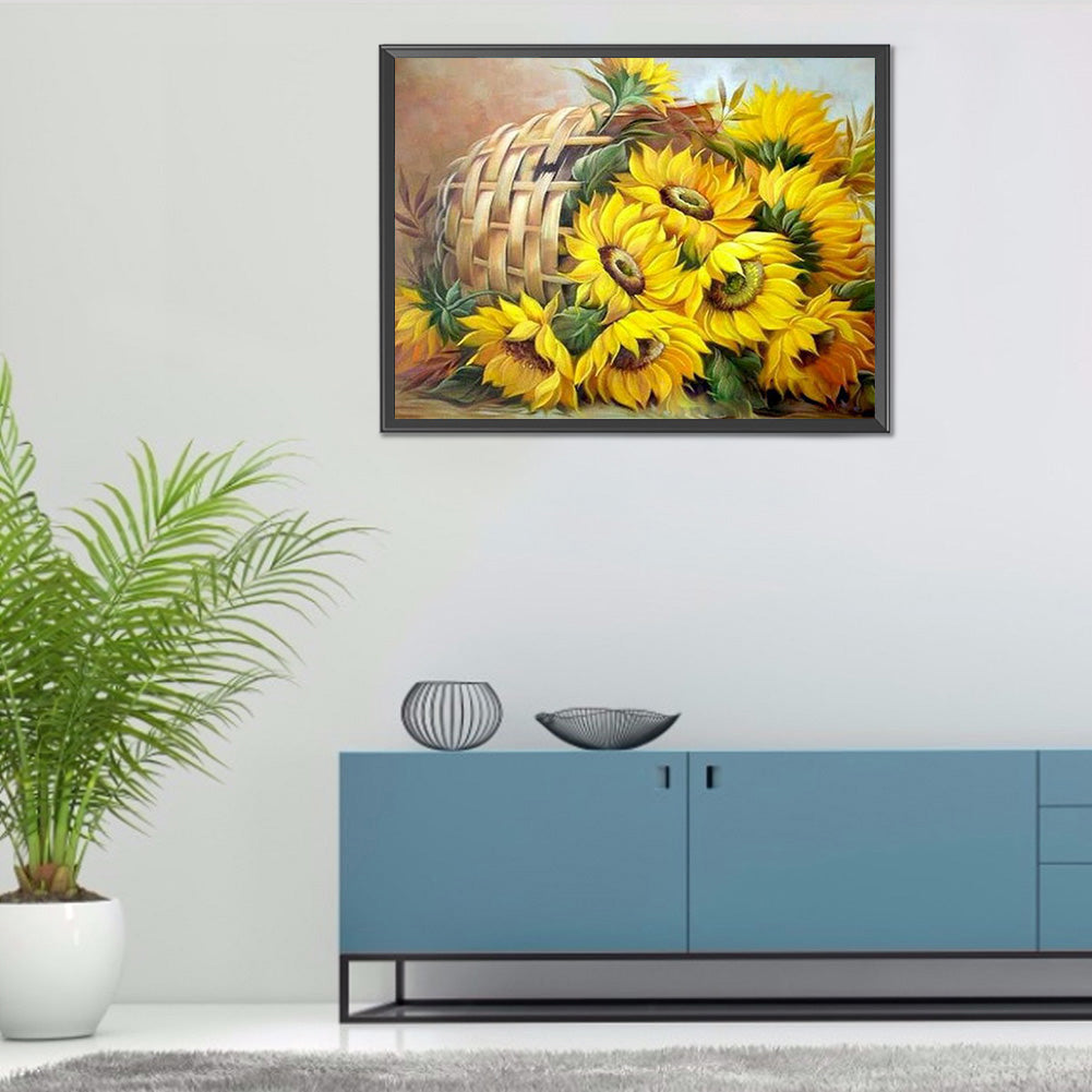 Sunflower 40*30CM(Canvas) Full Round Drill Diamond Painting