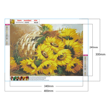 Sunflower 40*30CM(Canvas) Full Round Drill Diamond Painting