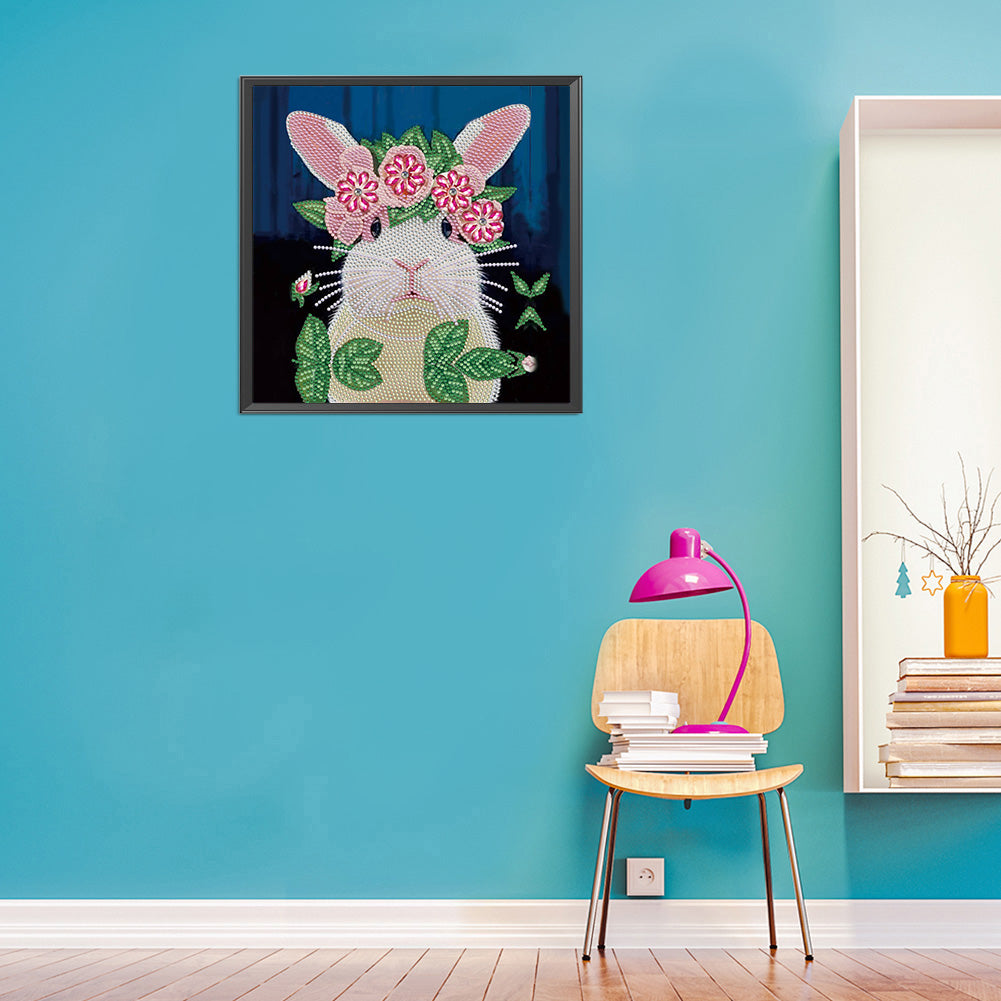 Rabbit 30*30CM(Canvas) Special Shaped Drill Diamond Paiting