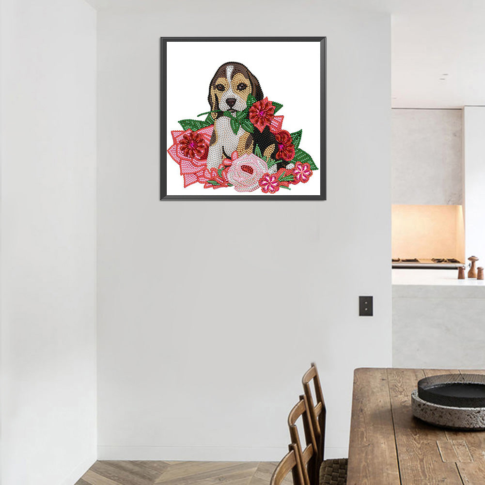 Dog 30*30CM(Canvas) Special Shaped Drill Diamond Paiting