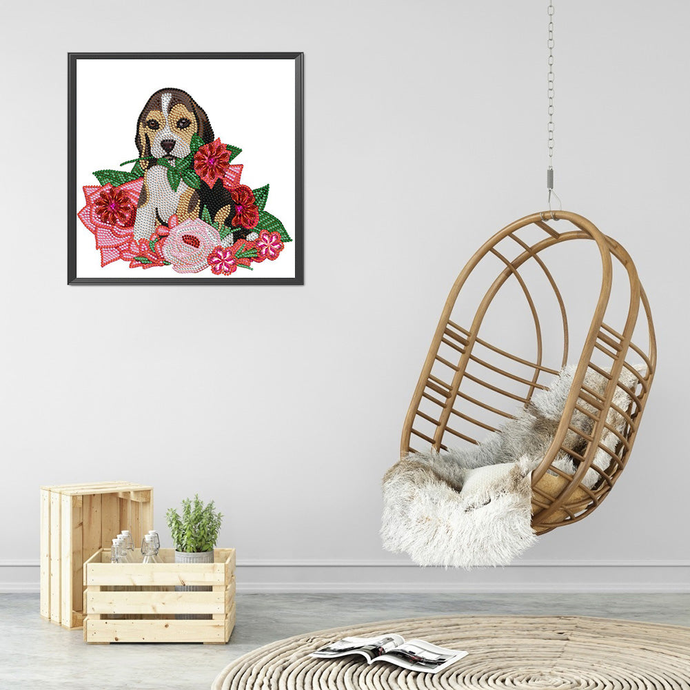 Dog 30*30CM(Canvas) Special Shaped Drill Diamond Paiting