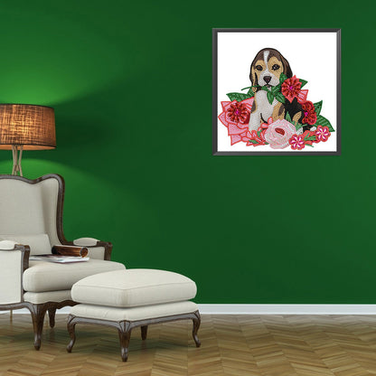 Dog 30*30CM(Canvas) Special Shaped Drill Diamond Paiting