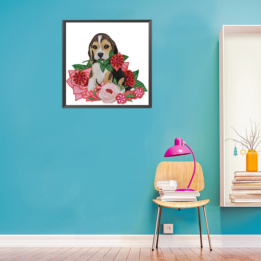 Dog 30*30CM(Canvas) Special Shaped Drill Diamond Paiting