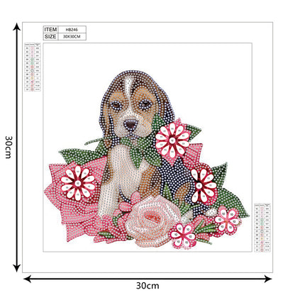 Dog 30*30CM(Canvas) Special Shaped Drill Diamond Paiting