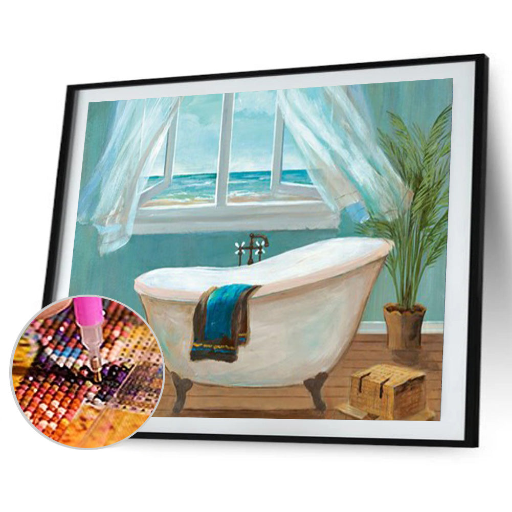 Tub 40*30CM(Canvas) Full Round Drill Diamond Painting