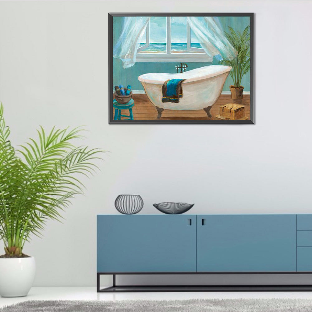 Tub 40*30CM(Canvas) Full Round Drill Diamond Painting