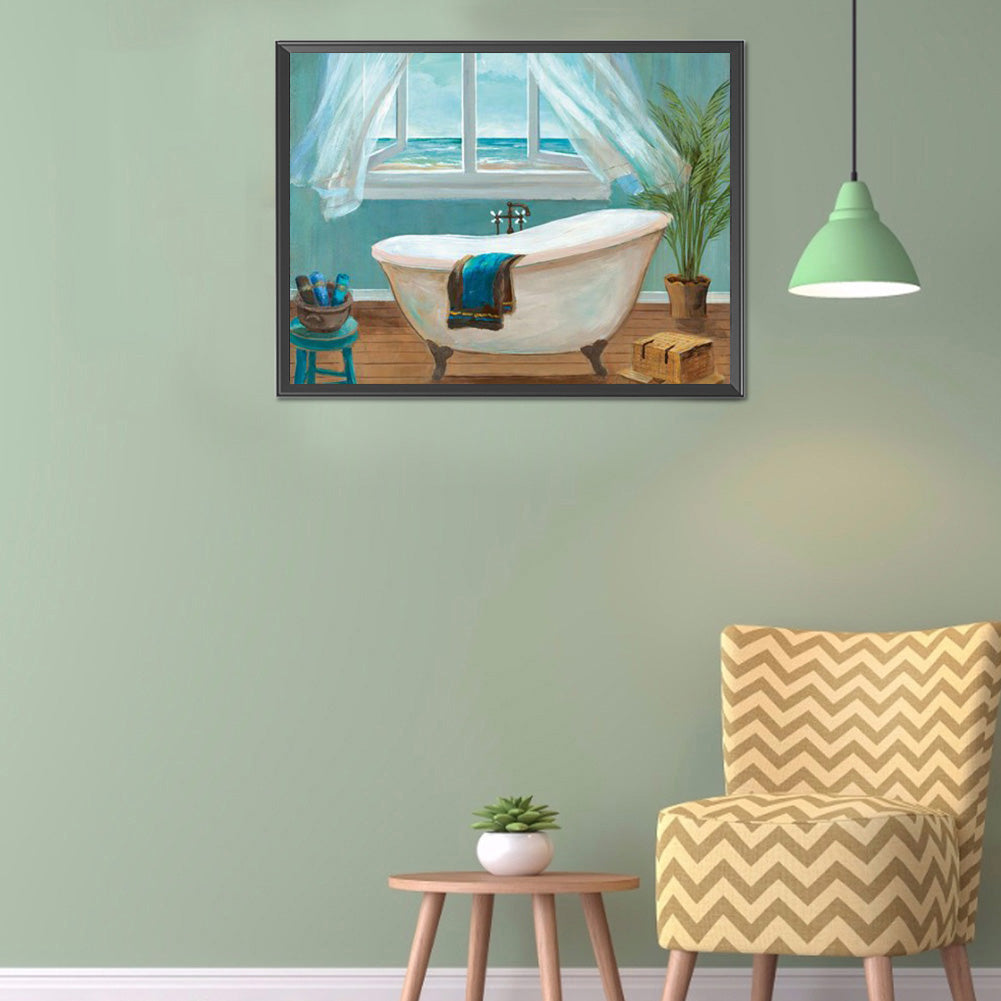 Tub 40*30CM(Canvas) Full Round Drill Diamond Painting