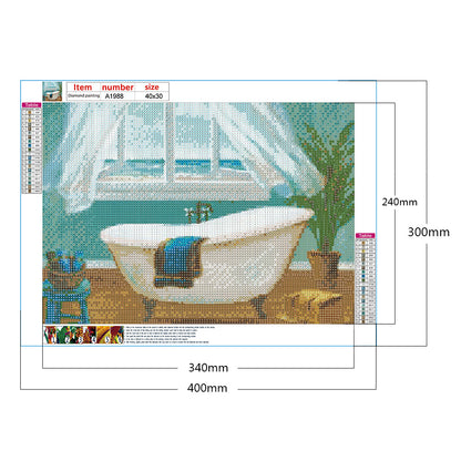 Tub 40*30CM(Canvas) Full Round Drill Diamond Painting