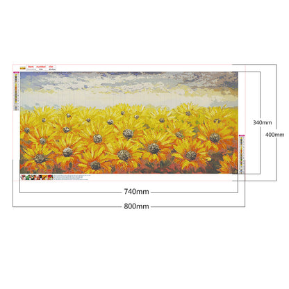 Sunflower 80*40CM(Canvas) Full Round Drill Diamond Painting