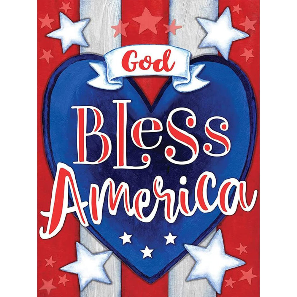American Love Text 30*40CM(Canvas) Full Round Drill Diamond Painting