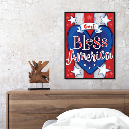 American Love Text 30*40CM(Canvas) Full Round Drill Diamond Painting