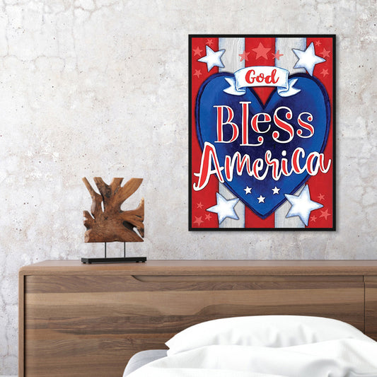 American Love Text 30*40CM(Canvas) Full Round Drill Diamond Painting