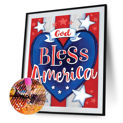 American Love Text 30*40CM(Canvas) Full Round Drill Diamond Painting