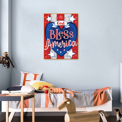 American Love Text 30*40CM(Canvas) Full Round Drill Diamond Painting
