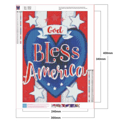 American Love Text 30*40CM(Canvas) Full Round Drill Diamond Painting