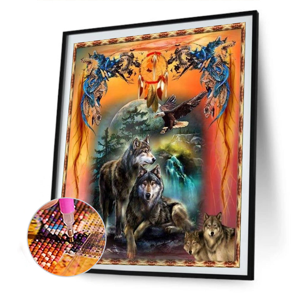 Wolf Pack 30*40CM(Canvas) Full Round Drill Diamond Painting