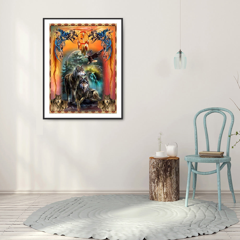 Wolf Pack 30*40CM(Canvas) Full Round Drill Diamond Painting