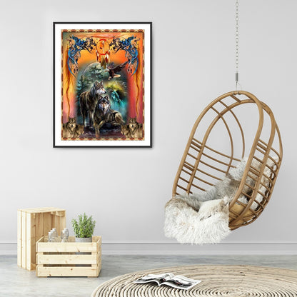 Wolf Pack 30*40CM(Canvas) Full Round Drill Diamond Painting
