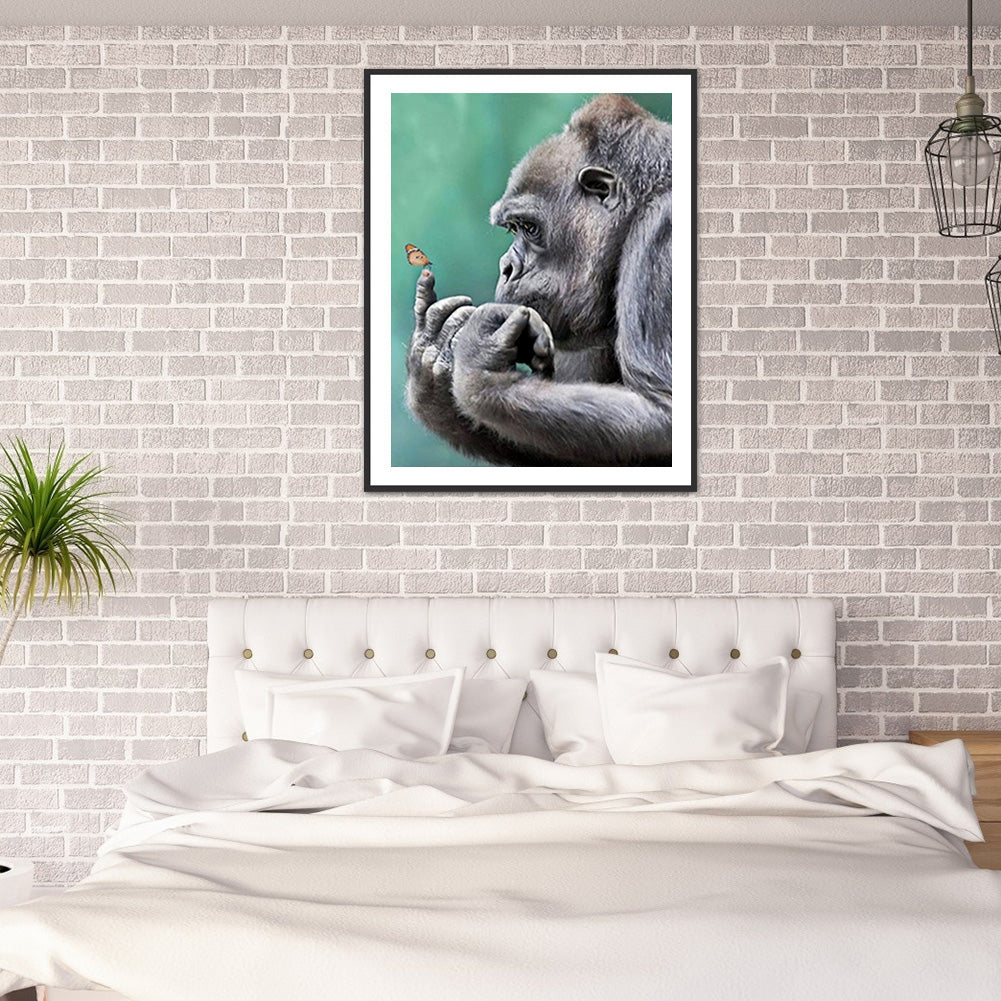 Gorilla 30*40CM(Canvas) Full Round Drill Diamond Painting