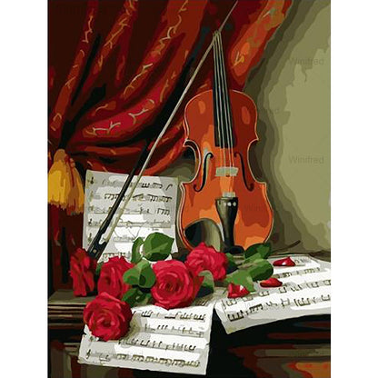 Violin 30*40CM(Canvas) Full Round Drill Diamond Painting