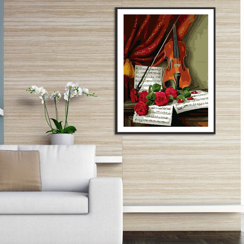 Violin 30*40CM(Canvas) Full Round Drill Diamond Painting