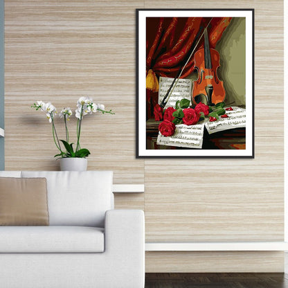 Violin 30*40CM(Canvas) Full Round Drill Diamond Painting