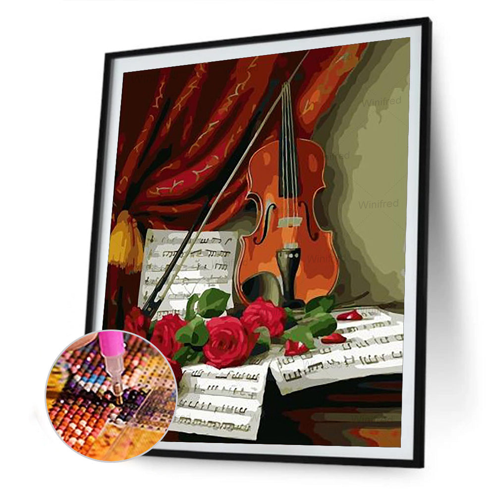 Violin 30*40CM(Canvas) Full Round Drill Diamond Painting