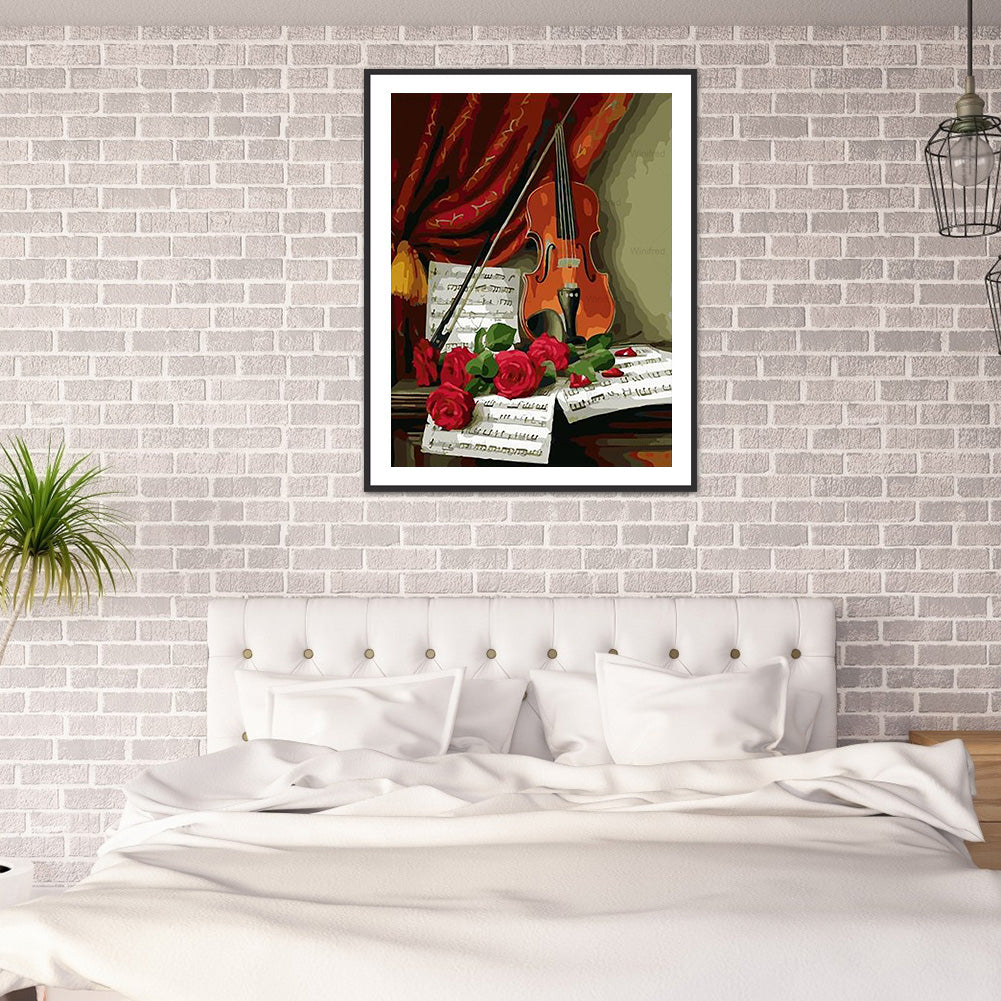 Violin 30*40CM(Canvas) Full Round Drill Diamond Painting