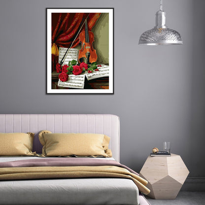 Violin 30*40CM(Canvas) Full Round Drill Diamond Painting