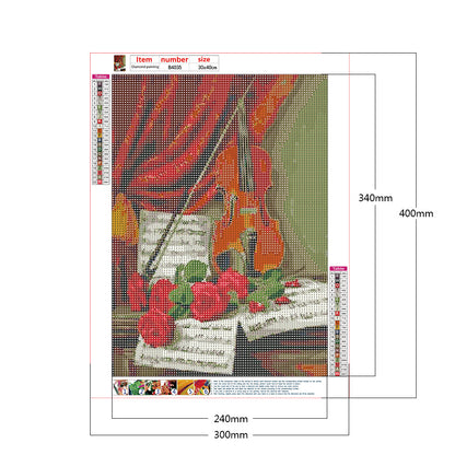 Violin 30*40CM(Canvas) Full Round Drill Diamond Painting