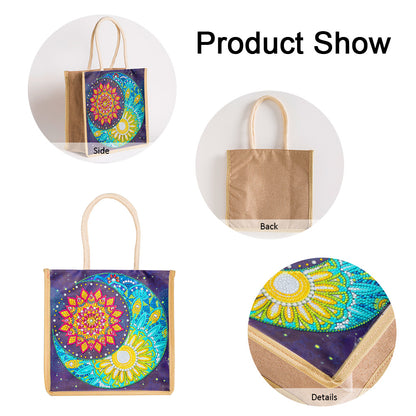 5D Diamond Painting Handbag DIY Eco-friendly Linen Shopping Storage Bags