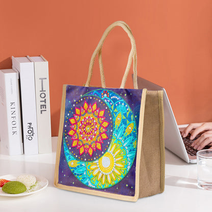 5D Diamond Painting Handbag DIY Eco-friendly Linen Shopping Storage Bags