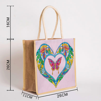 5D Diamond Painting Handbag DIY Eco-friendly Linen Shopping Storage Bags