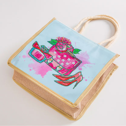 5D Diamond Painting Handbag DIY Eco-friendly Linen Shopping Storage Bags