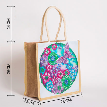 5D Diamond Painting Handbag DIY Eco-friendly Linen Shopping Storage Bags