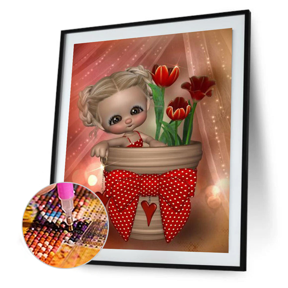 Big Eyes Girl 30*40CM(Canvas) Full Square Drill Diamond Painting