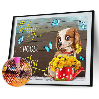 Dog English 40*30CM(Canvas) Full Round Drill Diamond Painting