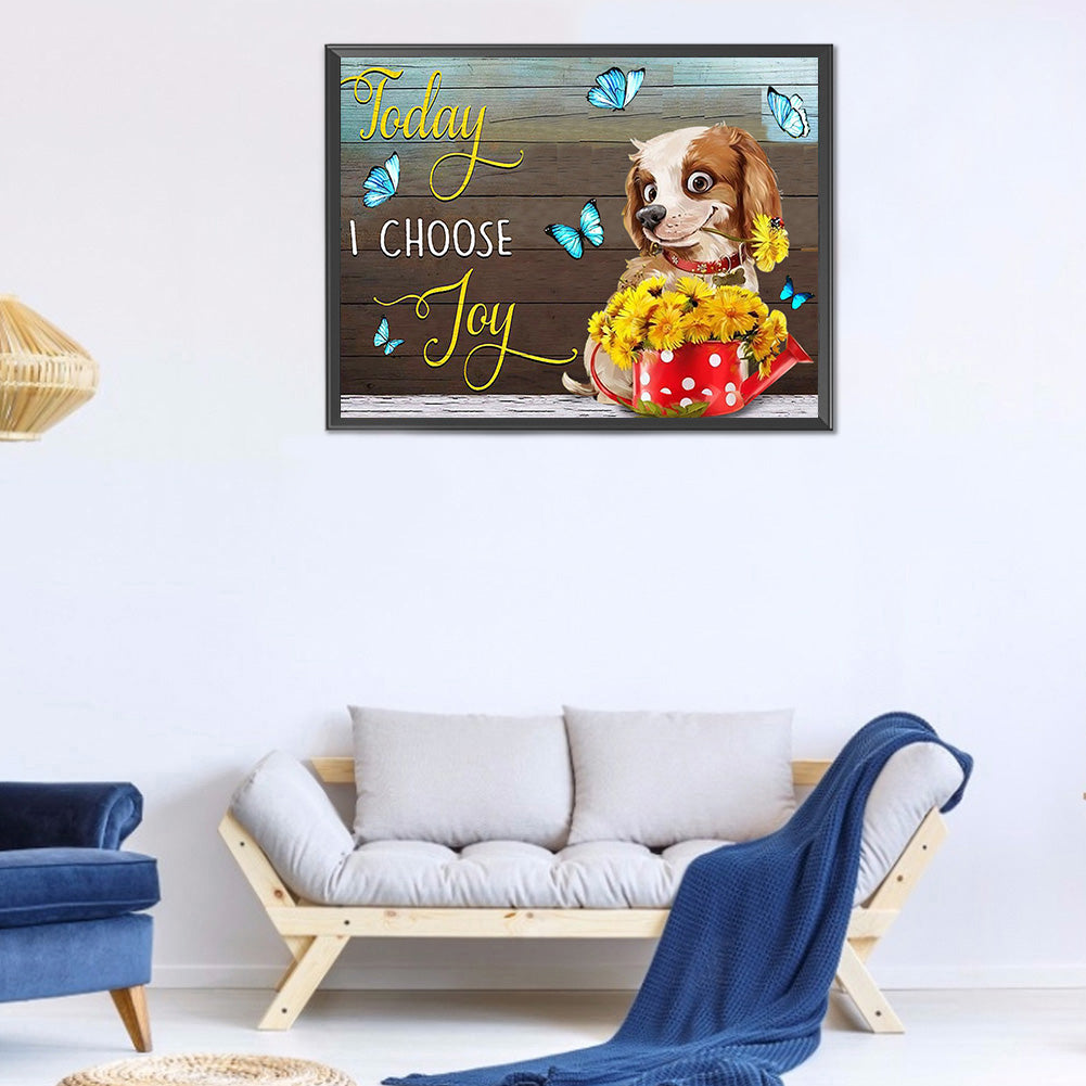 Dog English 40*30CM(Canvas) Full Round Drill Diamond Painting