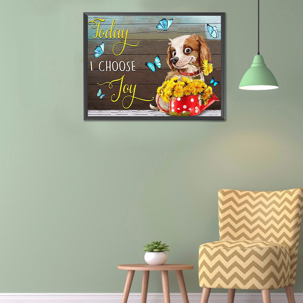 Dog English 40*30CM(Canvas) Full Round Drill Diamond Painting