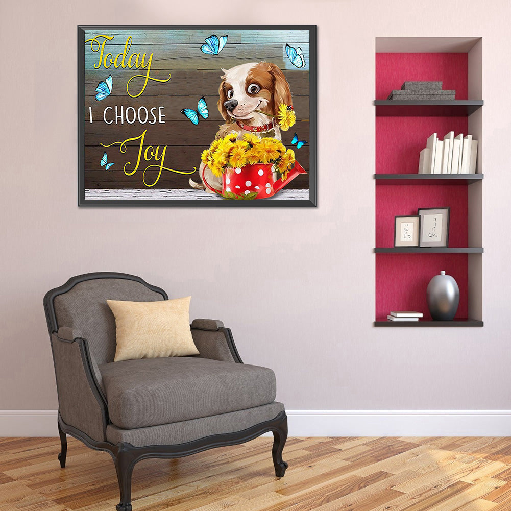 Dog English 40*30CM(Canvas) Full Round Drill Diamond Painting