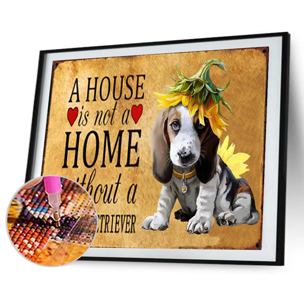 Dog English 40*30CM(Canvas) Full Round Drill Diamond Painting