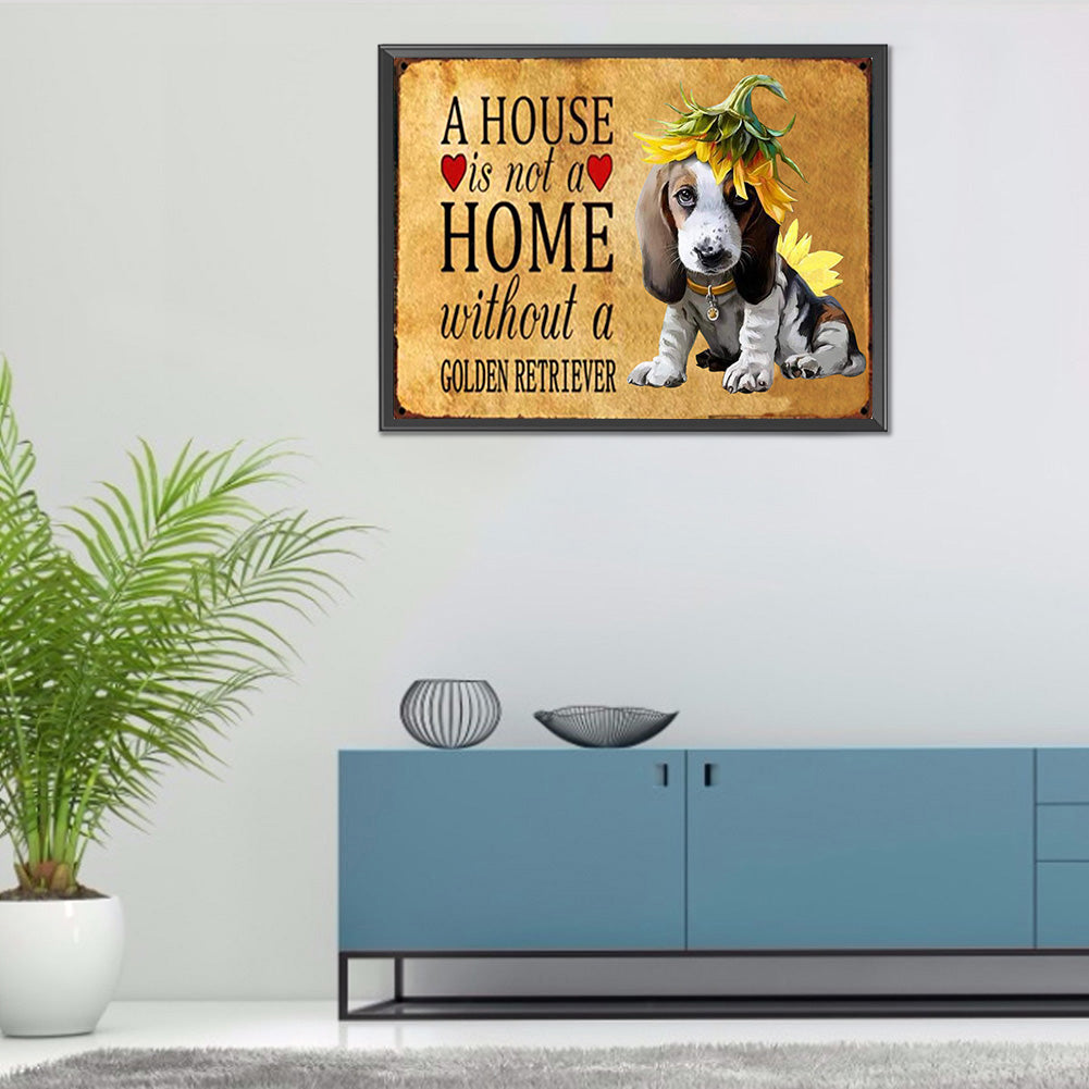 Dog English 40*30CM(Canvas) Full Round Drill Diamond Painting