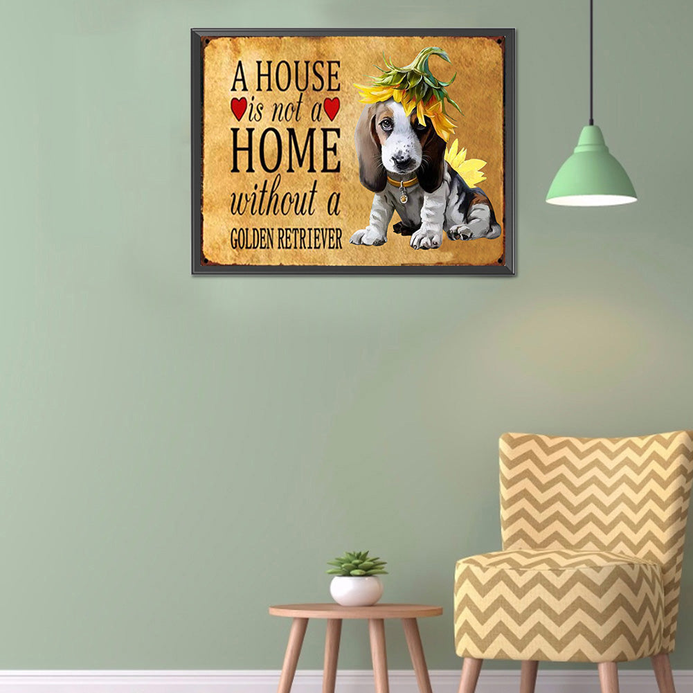 Dog English 40*30CM(Canvas) Full Round Drill Diamond Painting