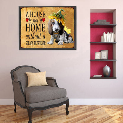 Dog English 40*30CM(Canvas) Full Round Drill Diamond Painting