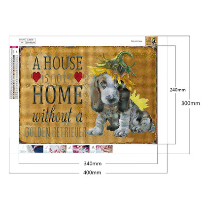 Dog English 40*30CM(Canvas) Full Round Drill Diamond Painting