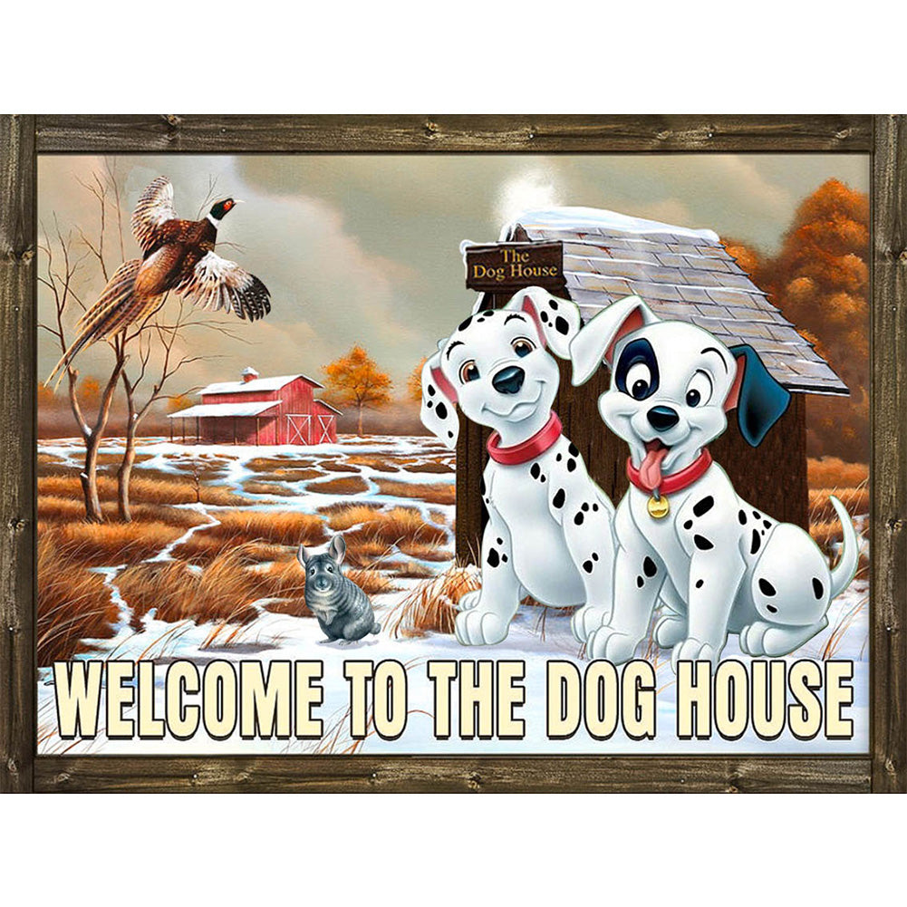 Dog English 40*30CM(Canvas) Full Round Drill Diamond Painting