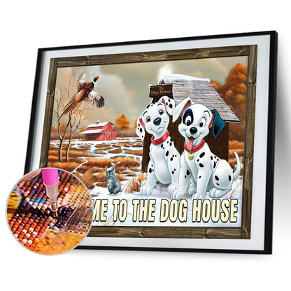 Dog English 40*30CM(Canvas) Full Round Drill Diamond Painting